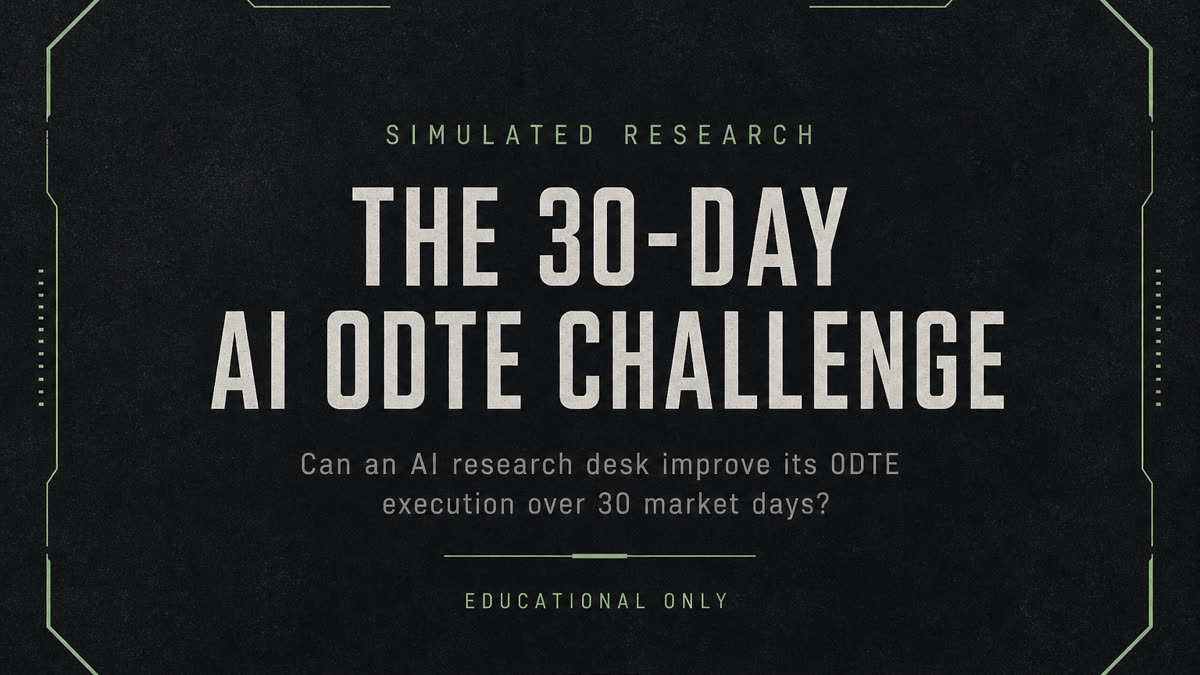 THE 30-DAY AI 0DTE CHALLENGE — simulated research, educational only